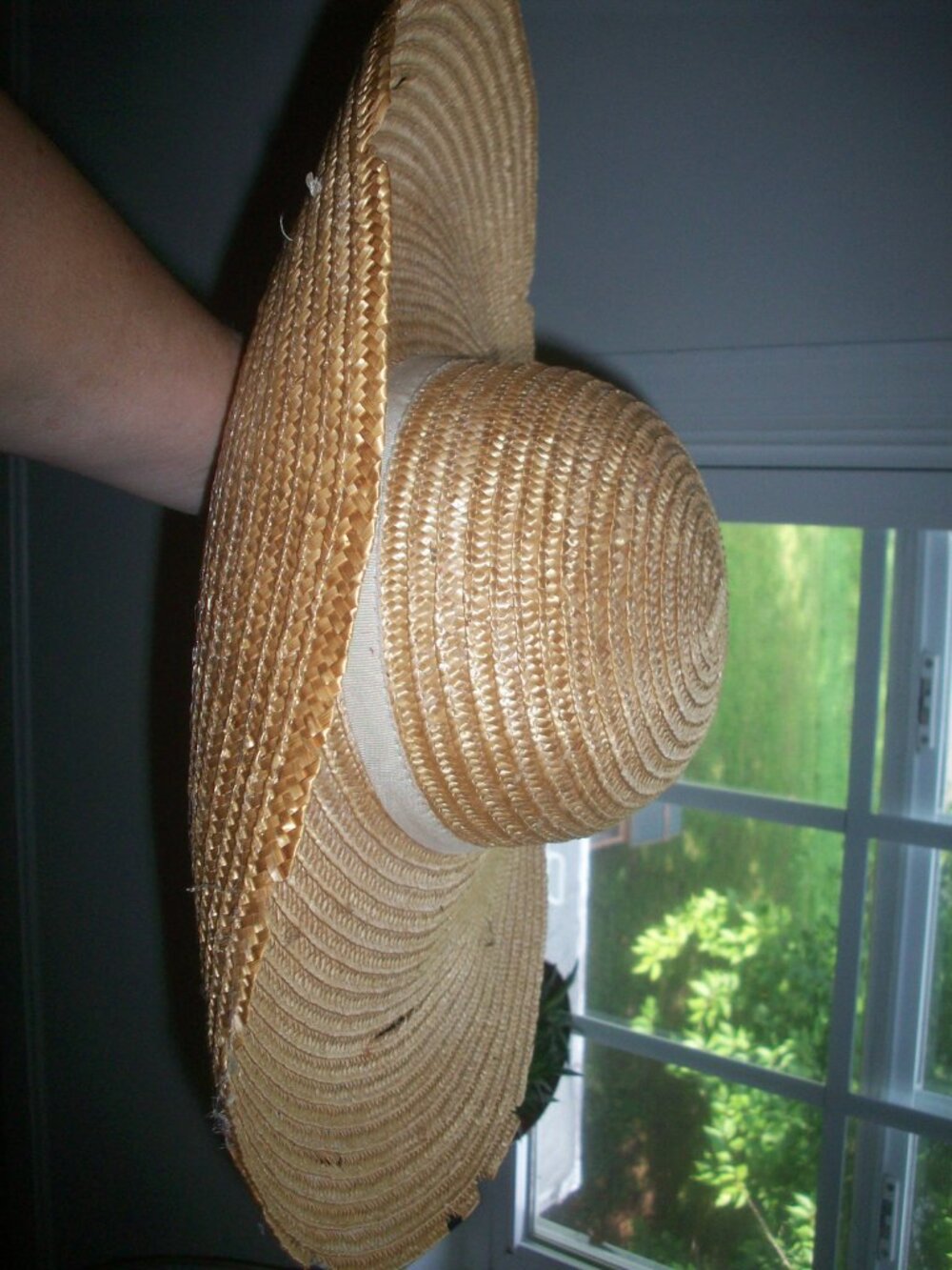 VTG Betmar Womens 100% Straw Wide Sun Hat Made in Italy, 6in Brim has Flaws